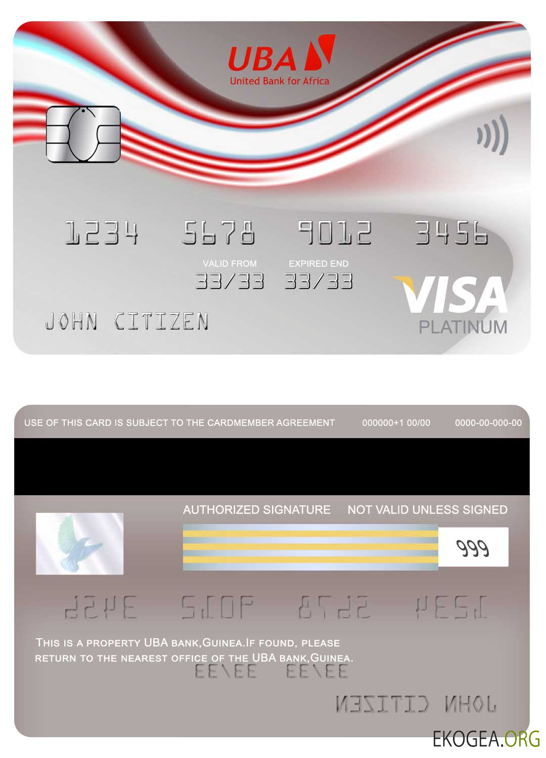 Carte Visa Platine Banque UBA Guinée